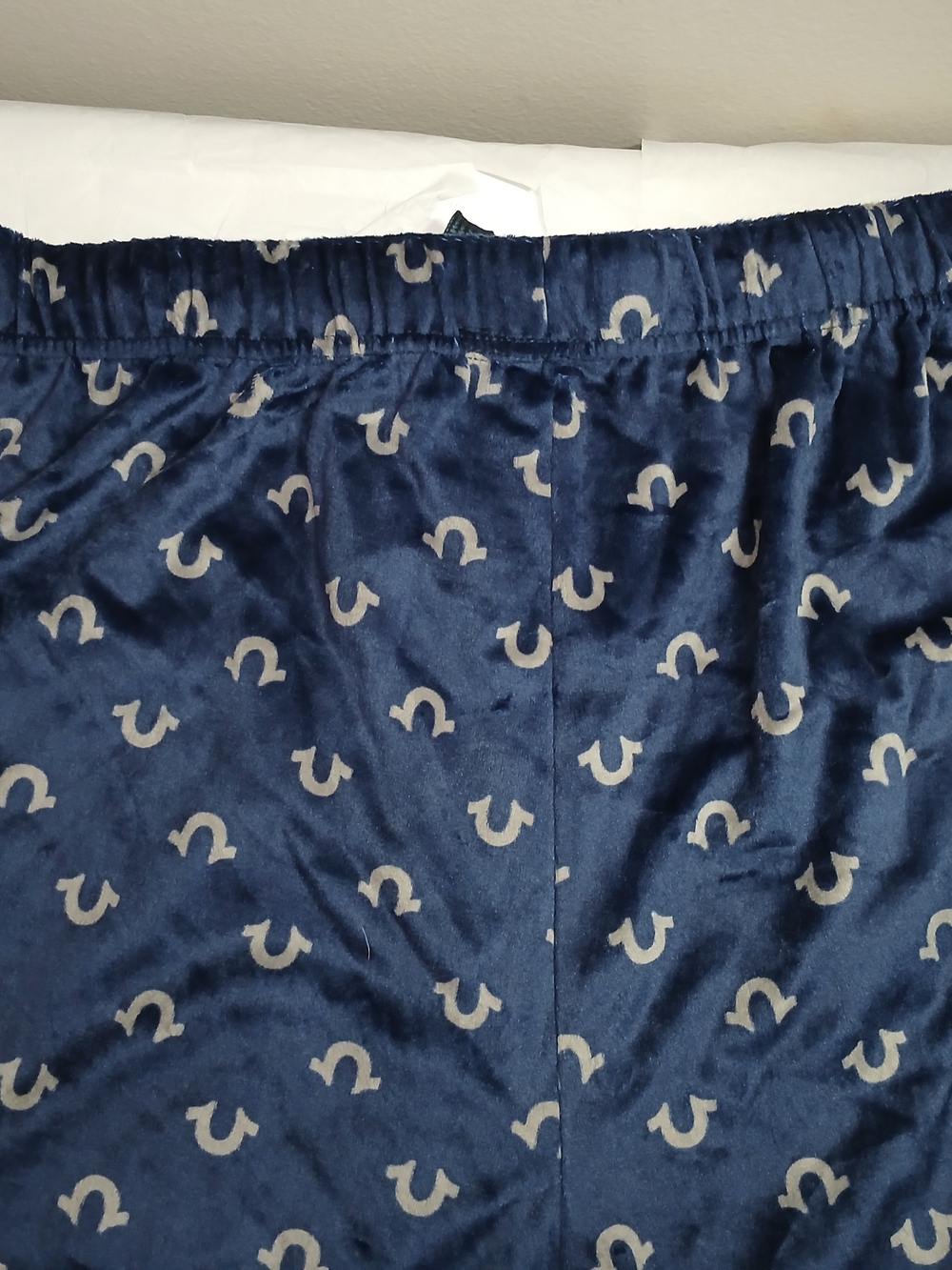 True Religion Men's Pajama Bottoms Navy Blue with Grey Logo Print - Picture 4 of 7